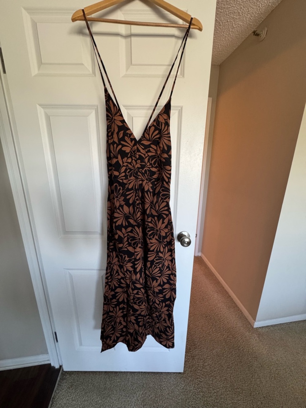 GAP Floral Slip Dress in Black and Brown